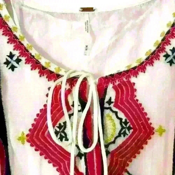 NWOT. Free People Women's Sweet Escape Midi Dress. Med., Cream with acce… - Picture 6 of 12